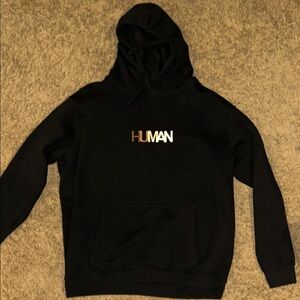 Black Hoodie with Human Logo XL